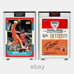 Michael Jordan 1996 Fleer Rookie Card Reverse Dunk Art RENCY Signed & S/N of 230
