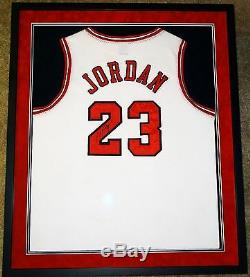 Michael Jordan Chicago Bulls Hand Signed Autographed Custom Framed Jersey! Proof