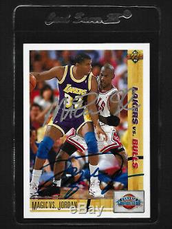 Michael Jordan/Magic Johnson 1991 UD dual hand signed Autograph Card #34 withCOA