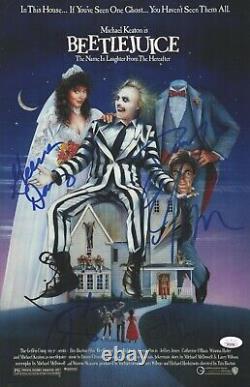 Michael Keaton +4 Hand Signed 11x17 Beetlejuice Authentic Autograph JSA LOA