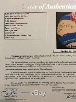 Mickey Mantle Autographed Fazzino Hand Painted Museum Collection JSA LOA + PSA