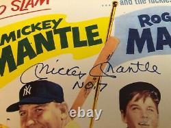 Mickey Mantle Hand Signed Autographed Poster 14x11 Rare Vintage Safe At Home