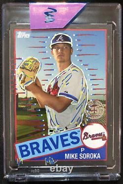 Mike Soroka Topps 1/1 Embellished MS Auto & Mike Soroka Trending Pink Fireworks