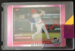 Mike Trout 1/1 Hand Embellished MS Auto & Mike Trout Livestream Pink Parallel