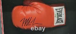 Mike Tyson Hand Signed Autograph Boxing Glove Black Ink Framed Shadowbox Beckett