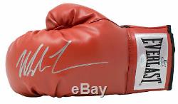 Mike Tyson Signed Red Everlast Left Hand Boxing Glove Silver JSA