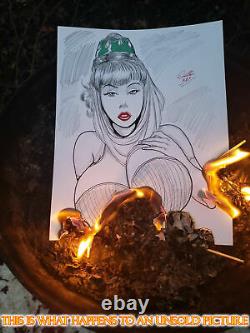 Morrigan Aensland Original Comic Art Signed 8.5x11 COA