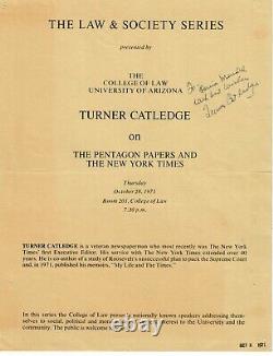 NY Times Turner Catledge Hand Signed Announcement Dated 1971