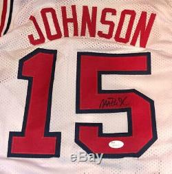 Nba Magic Johnson Hand Signed Autographed Team USA White Jersey #15 Jsa Coa