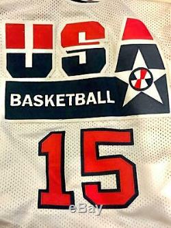 Nba Magic Johnson Hand Signed Autographed Team USA White Jersey #15 Jsa Coa