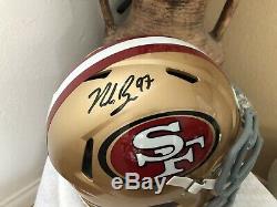 Nick Bosa Hand Signed Autograph Riddell Speed 49er's Football Helmet