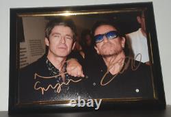 Noel Gallagher And Bono Hand Signed With Coa Framed Oasis, U2 Autograph