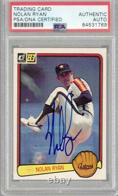 Nolan Ryan 1983 83 Donruss #118 Hand Signed Signature Auto Psa/dna Slabbed