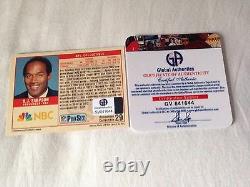 O. J. Simpson VINTAGE HAND SIGNED ON CARD 1989 ProSet Global Authentics COA RARE