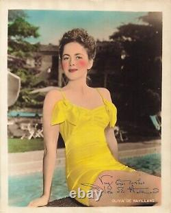 OLIVIA de HAVILLAND, ORIGINAL AUTOGRAPH, HAND SIGNED SIGNATURE PHOTO & NOTE CARD