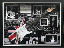 Oasis Hand Signed Display with Union Jack Guitar FRAMED Liam Noel Andy Gem Alan