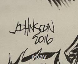 Original Art Johnson 9x12 Hand Drawn & Autographed Batman & The Joker2016