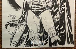 Original Art Johnson 9x12 Hand Drawn & Autographed Batman & The Joker2016