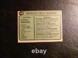 Orioles Manager 1974 Topps #306 Autographed by 4 Earl Weaver Bamberger Frey Card