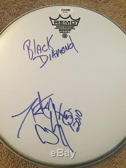 PETER CRISS Hand Signed Autographed KISS DRUM HEAD PSA DNA Certified with LYRICS