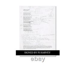 PJ Harvey Lwonesome Tonight Hand Signed Lyric Card In Hand