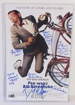 Pee-wee's Big Adventure Cast Hand Signed 11 x 17 Photo 6 Signatures Autograph