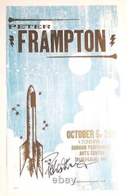 Peter Frampton REAL hand SIGNED Hatch Print Show Poster JSA COA Autographed
