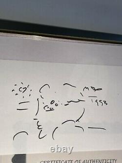 Peter Max Signed Autograph Hand Drawn Original Art Sketch Very Rare, 1/1 Pop Art