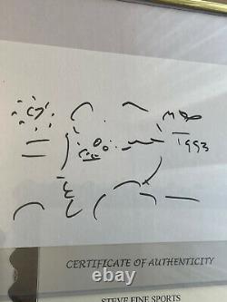 Peter Max Signed Autograph Hand Drawn Original Art Sketch Very Rare, 1/1 Pop Art