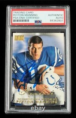 Peyton Manning Hand Signed ROOKIE 1998 SkyBox Premium #231 PSA Encapsulated RC