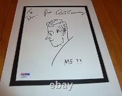 Psa/dna Art Carney Rare Hand Drawn Artwork Autographed-signed With Me A12156