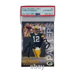 RARE/2014 Aaron Rodgers HAND SIGNED Police #3 PSA/DNA Autograph MVP 2022