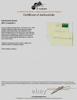 RARE! Elizabeth Arden Ferdinando Sarmi Hand Signed Card JG Autographs COA