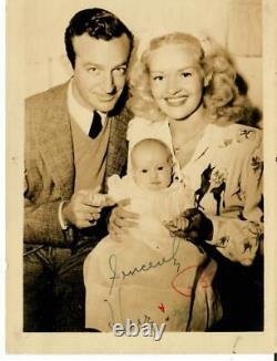 RARE! Harry James & Betty Grable Hand Signed 5X7 Sepia Photo COA