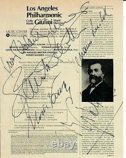 RARE! LA Philharmonic Hand Signed Program Page (X5) Legends JG Autographs
