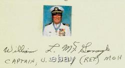 RARE! Medal of Honor William McGonagle Hand Signed 4X6 Card JG Autographs COA