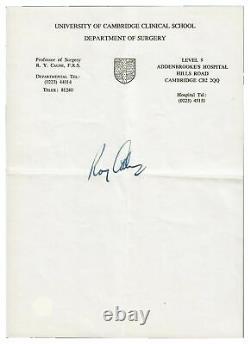 RARE! Organ Transplantation Roy Calne Hand Signed Letterhead