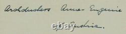 RARE! Princess Anna-Eugenie of Arenberg Hand Signed 3X5 Card JG Autographs COA
