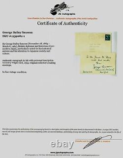 RARE! Renowned Japan Historian George Bailey Sansom Hand Signed 3X5 Card COA