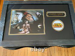 RARE Signed Carrie Fisher Star Wars Framed Hand Signed Autographed8x10 Photo COA