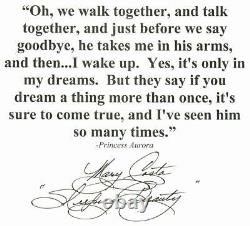 RARE! Sleeping Beauty Mary Costa Hand Signed Quote Sheet JG Autographs COA