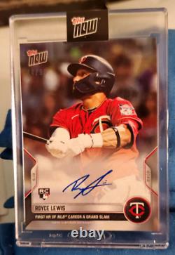 ROYCE LEWIS RC 2022 Topps NOW #173A On-Card AUTO #44/99 1st HR A Slam in hand