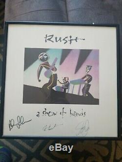 RUSH A Show Of Hands Signed Lithograph Art All 3 Lifeson Peart Lee Autograph 89