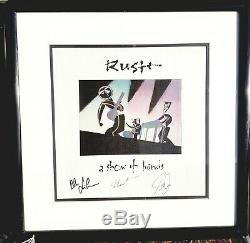 RUSH Show Of Hands autographed Lee Peart Lifeson framed promotional flat! Rare