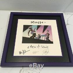 RUSH poster (AUTOGRAPHED) RARE Promo only 1989 show of hands framed flat NICE