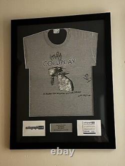 Rare Coldplay Hand Signed By Full Band Shirt + Autographcoa (aftal Approved!)