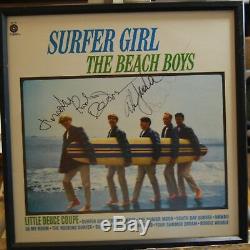Rare Hand Signed Beach Boys Autographed Capital Records Surfer Girl