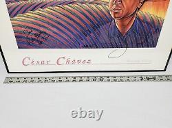 Rare! SIMON SILVA Cesar Chavez LIMITED EDITION HAND SIGNED / AUTOGRAPHED PRINT