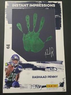 Rashaad Penny Rare Instant Impressions Hand Paint Print Rookie Autograph /10