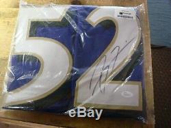 Ray Lewis Hand signed Autographed Baltimore Ravens Purple XL Jersey JSA COA